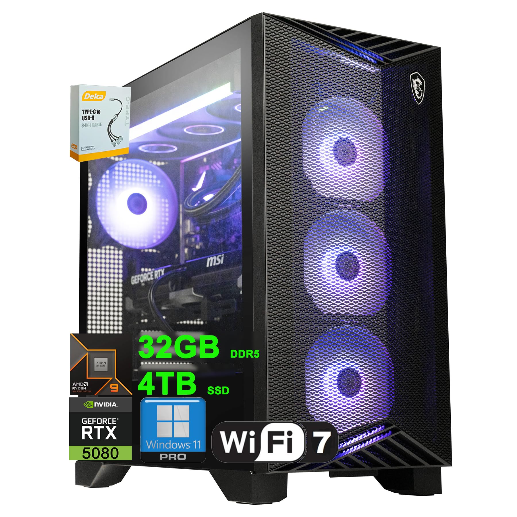 Amazon.com: msi Aegis ZS2 Gaming Desktop | AMD 12-core Zen 5 Ryzen